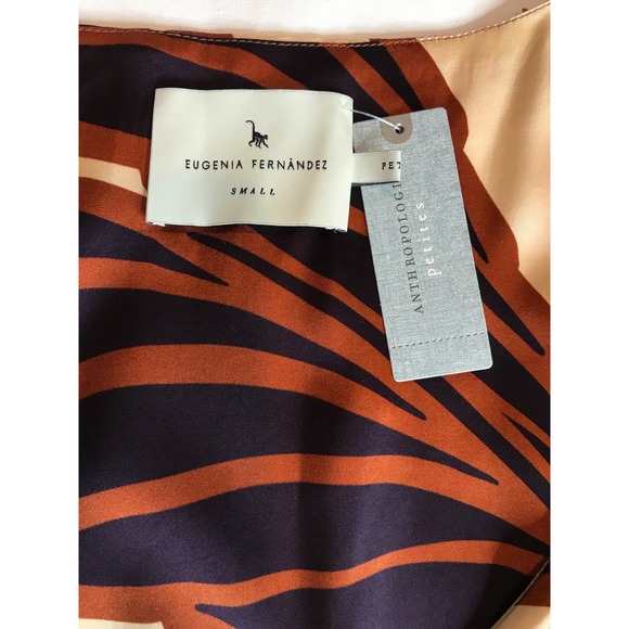 Anthropologie x Eugenia Fernandez V-Neck‎ Long-Sleeve Printed Midi Dress Small - Picture 9 of 10